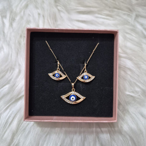 🧿 Set Collar y Aretes Ojo Turco💫