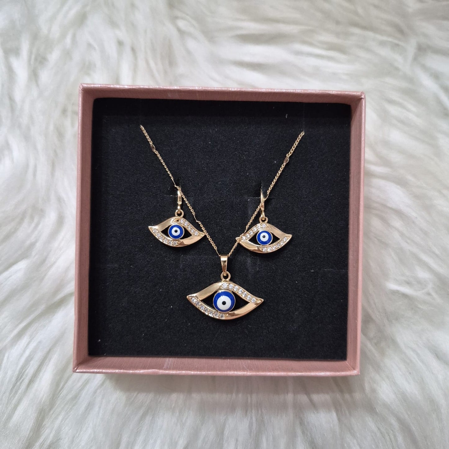 🧿 Set Collar y Aretes Ojo Turco💫