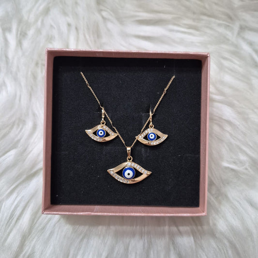 🧿 Set Collar y Aretes Ojo Turco💫
